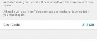 تنظیمات Cache تلگرام